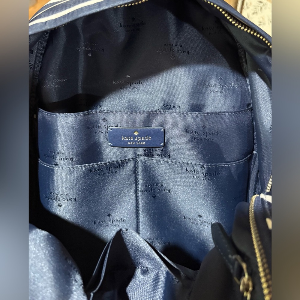 Kate Spade Striped Backpack in Navy and White - Picture 11 of 14